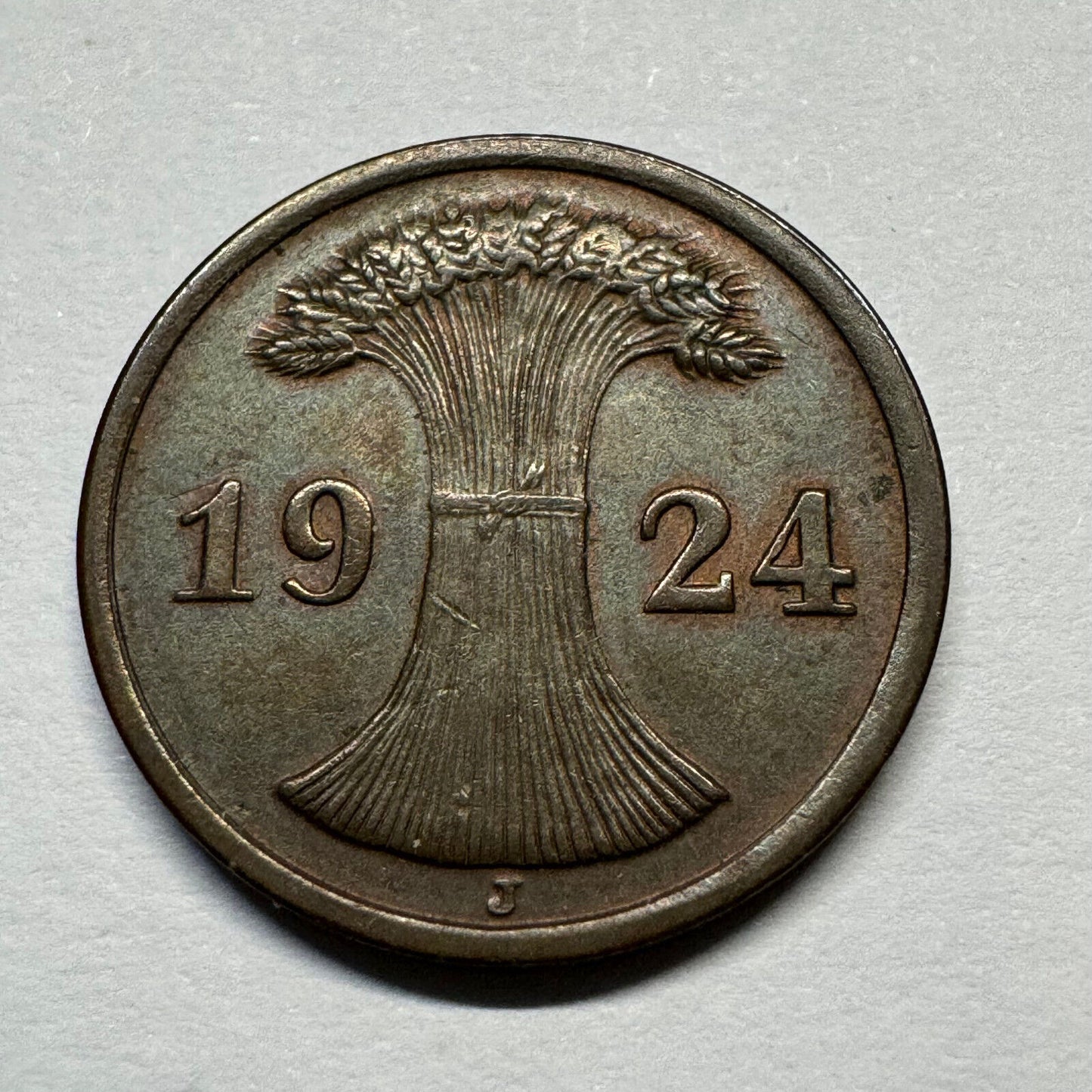1924 Germany 2 Reichspfennig - Rare Condition - Beautiful Coin - #A-003
