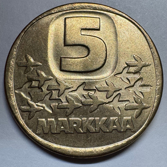 1991 Finland 5 Markka - Beautiful Coin - #A-078