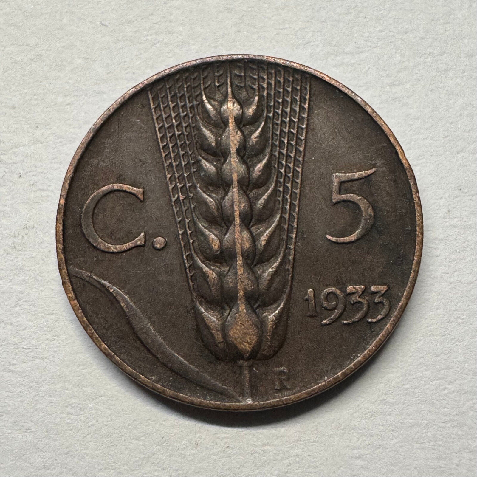 1933 Italy 5 Centesimi - Beautiful Coin - #B-053