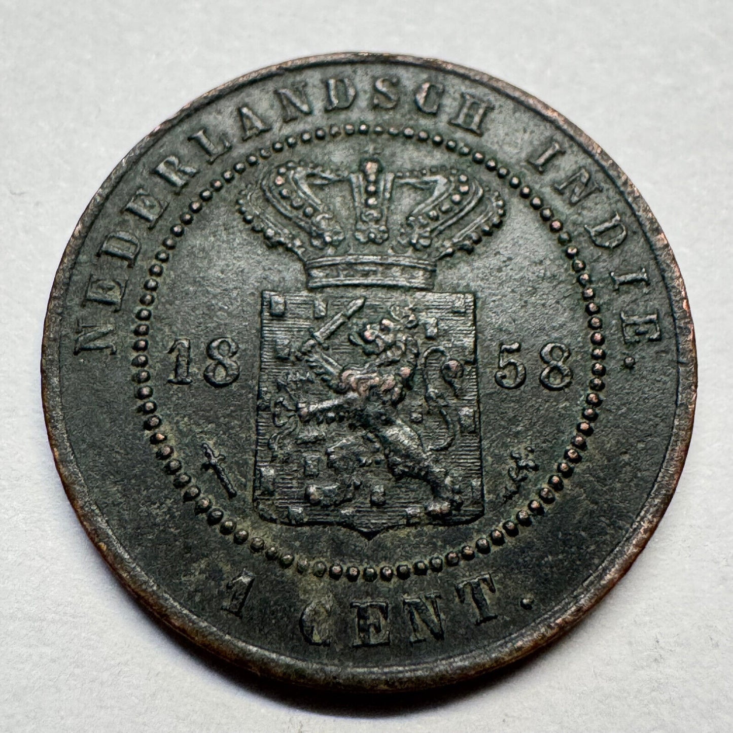 1858 Netherlands East Indies Indonesia 1 Cent - Beautiful Coin - #A-095
