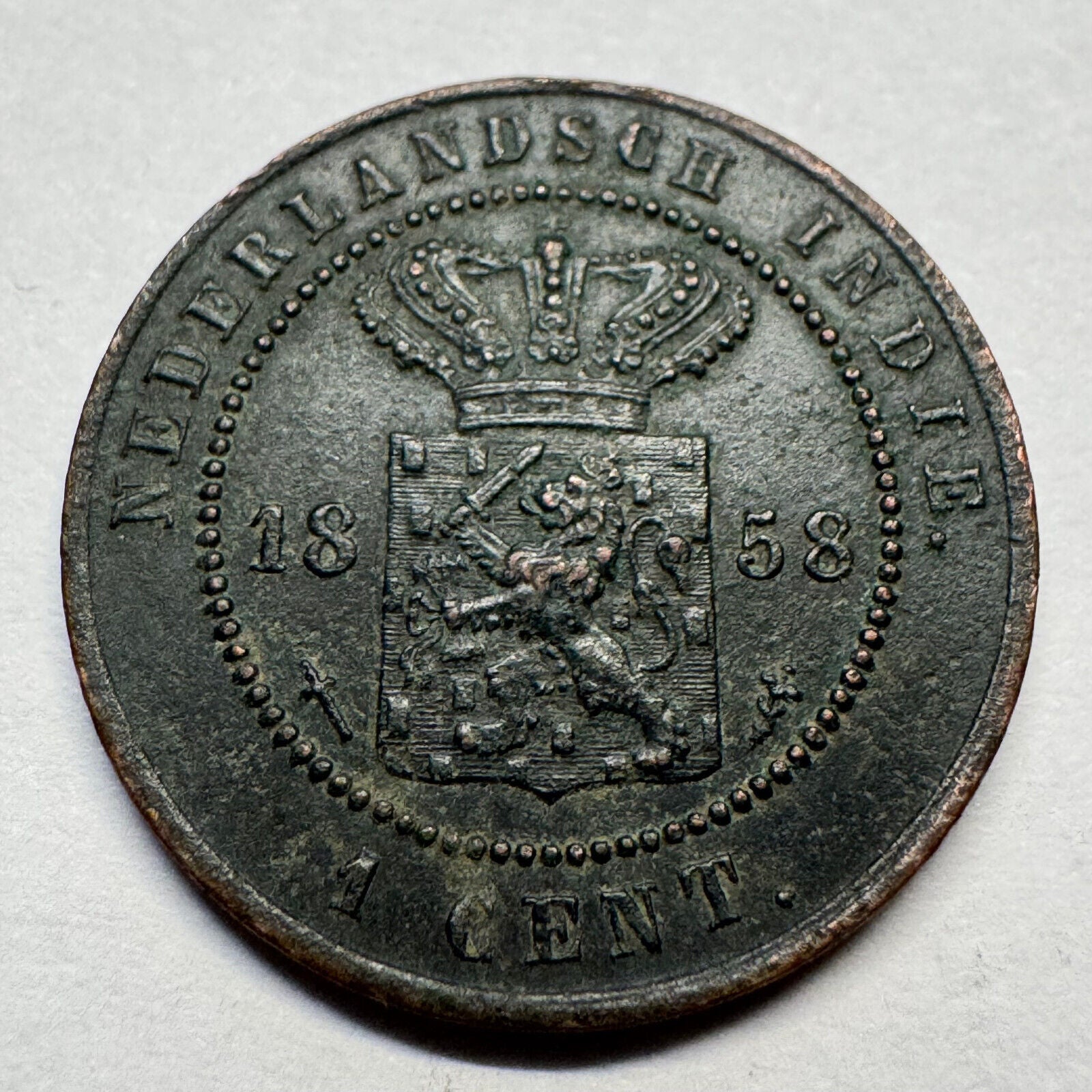 1858 Netherlands East Indies Indonesia 1 Cent - Beautiful Coin - #A-095