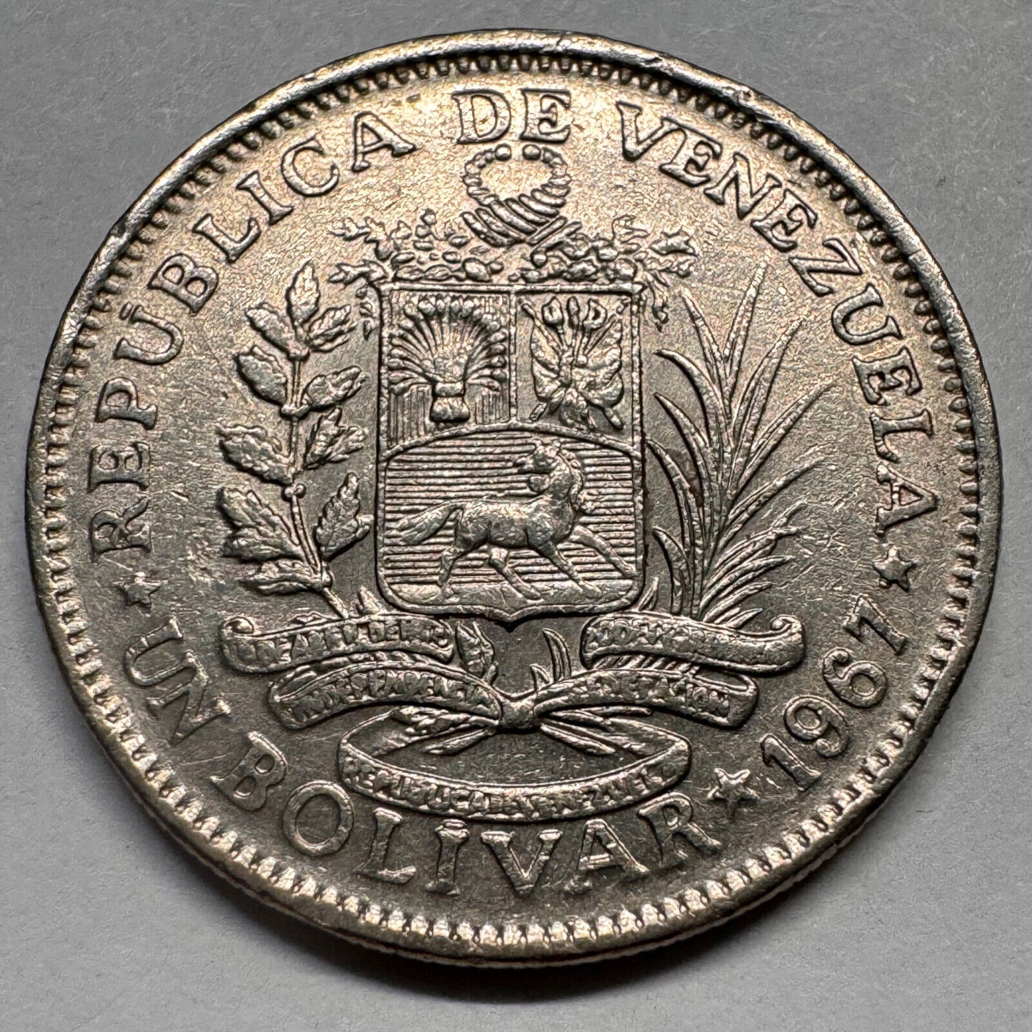1967 Venezuela 1 Bolivar - Beautiful Coin - #A-065