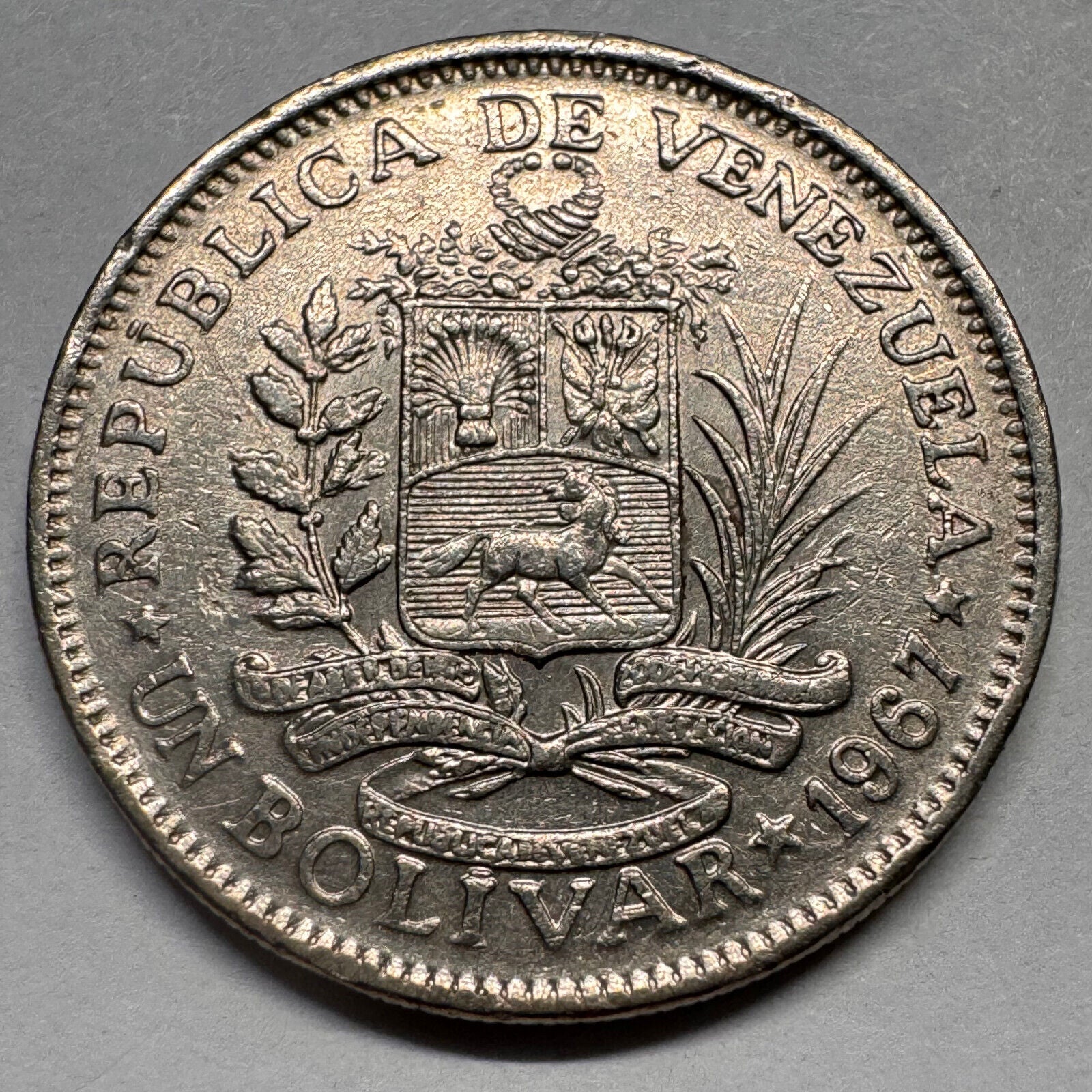 1967 Venezuela 1 Bolivar - Beautiful Coin - #A-065
