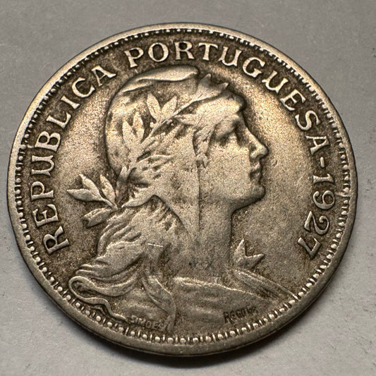 1927 Portugal 50 Centavos - Beautiful Coin - #A-060