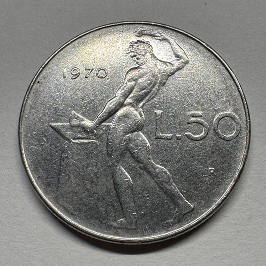 1970 Italy 50 Lire - Beautiful Coin - #B-058
