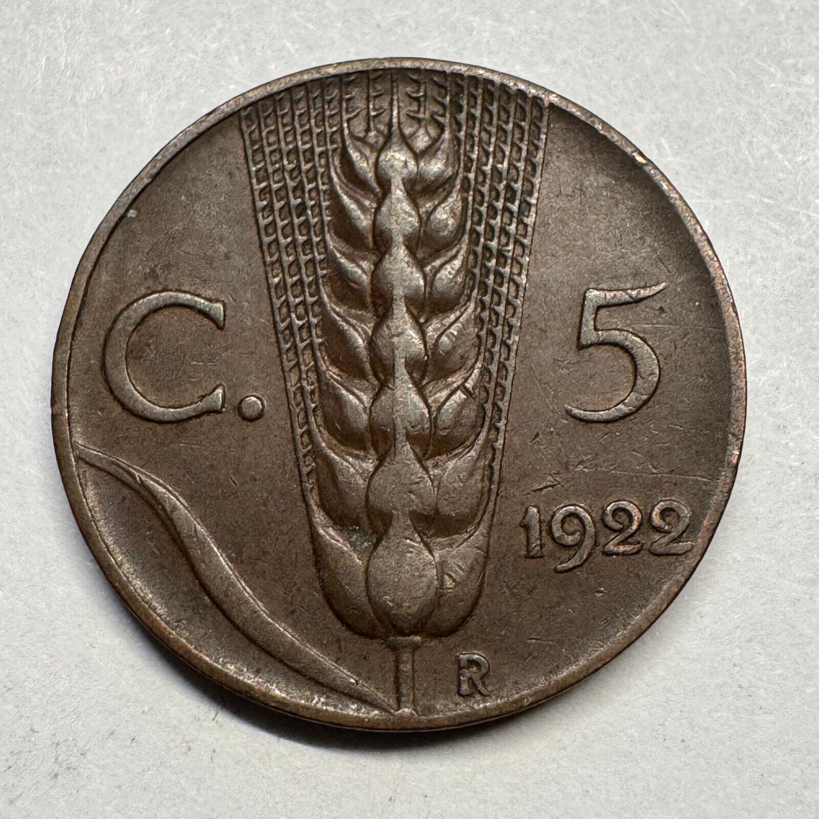 1922 Italy 5 Centesimi - Beautiful Coin - #A-097