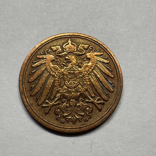 1913 Germany 1 Pfennig - Beautiful Coin - #B-004