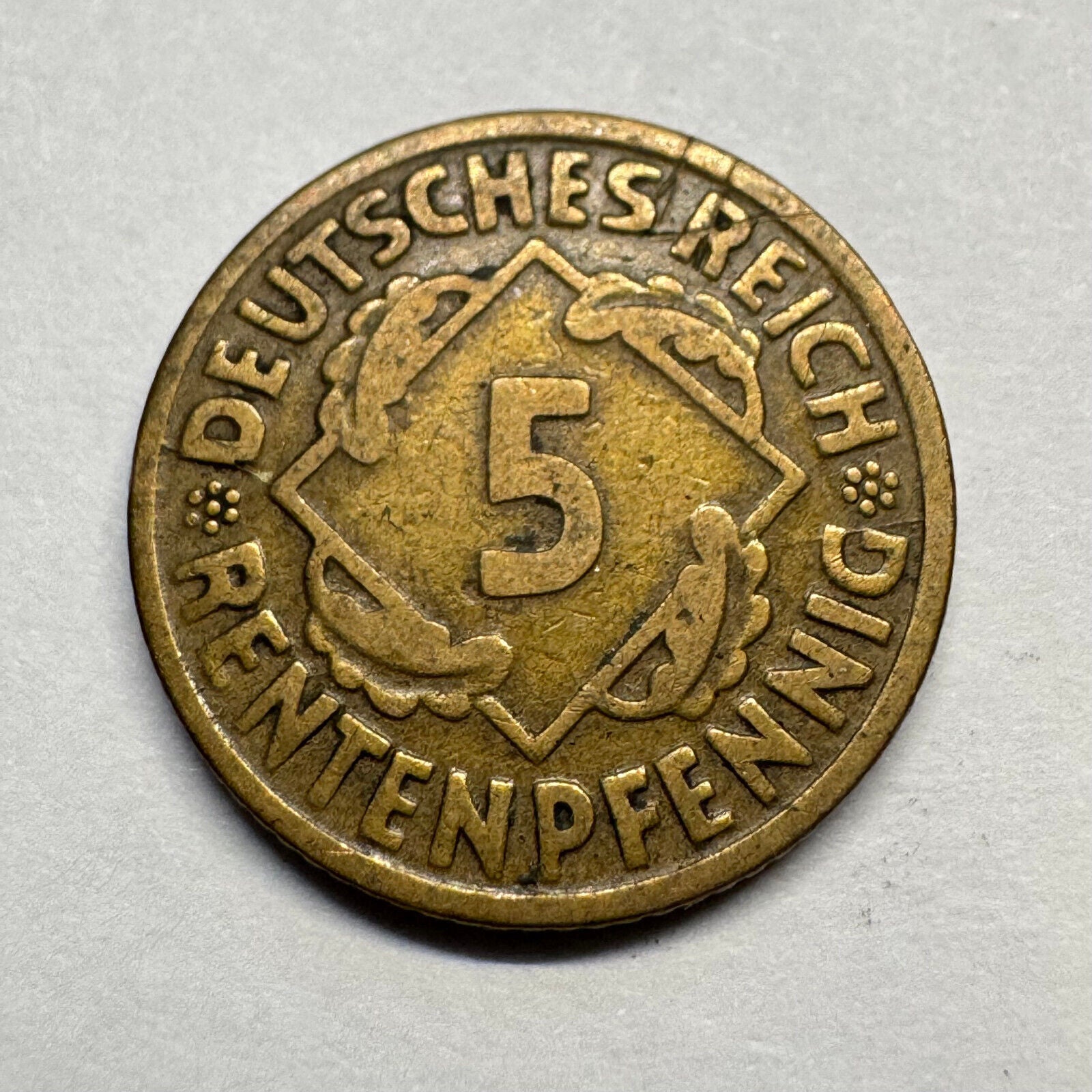1924 Germany 5 Rentenpfennig - Beautiful Coin - #A-095