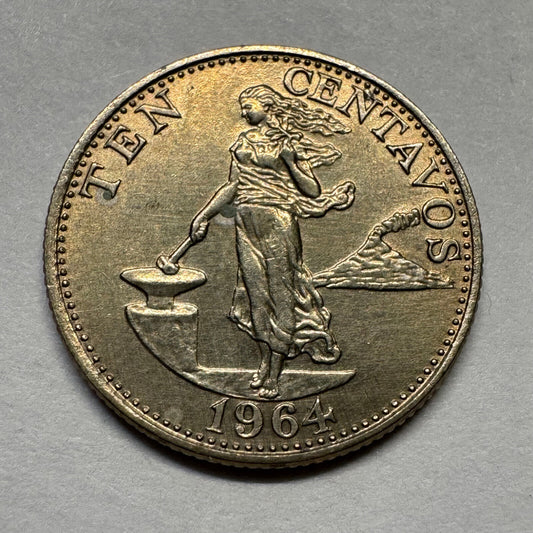 1964 Philippines 10 Centavos - Beautiful Coin - #B-029
