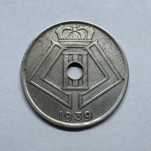 1939 Belgium 25 Centimes - Beautiful Coin - #B-014