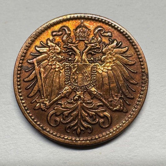 1907 Austria 2 Heller - Beautiful Coin - #B-056