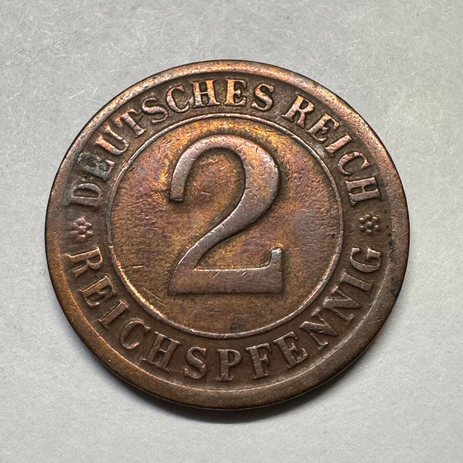 1924 Germany 2 Reichspfennig - Beautiful Coin - #A-096