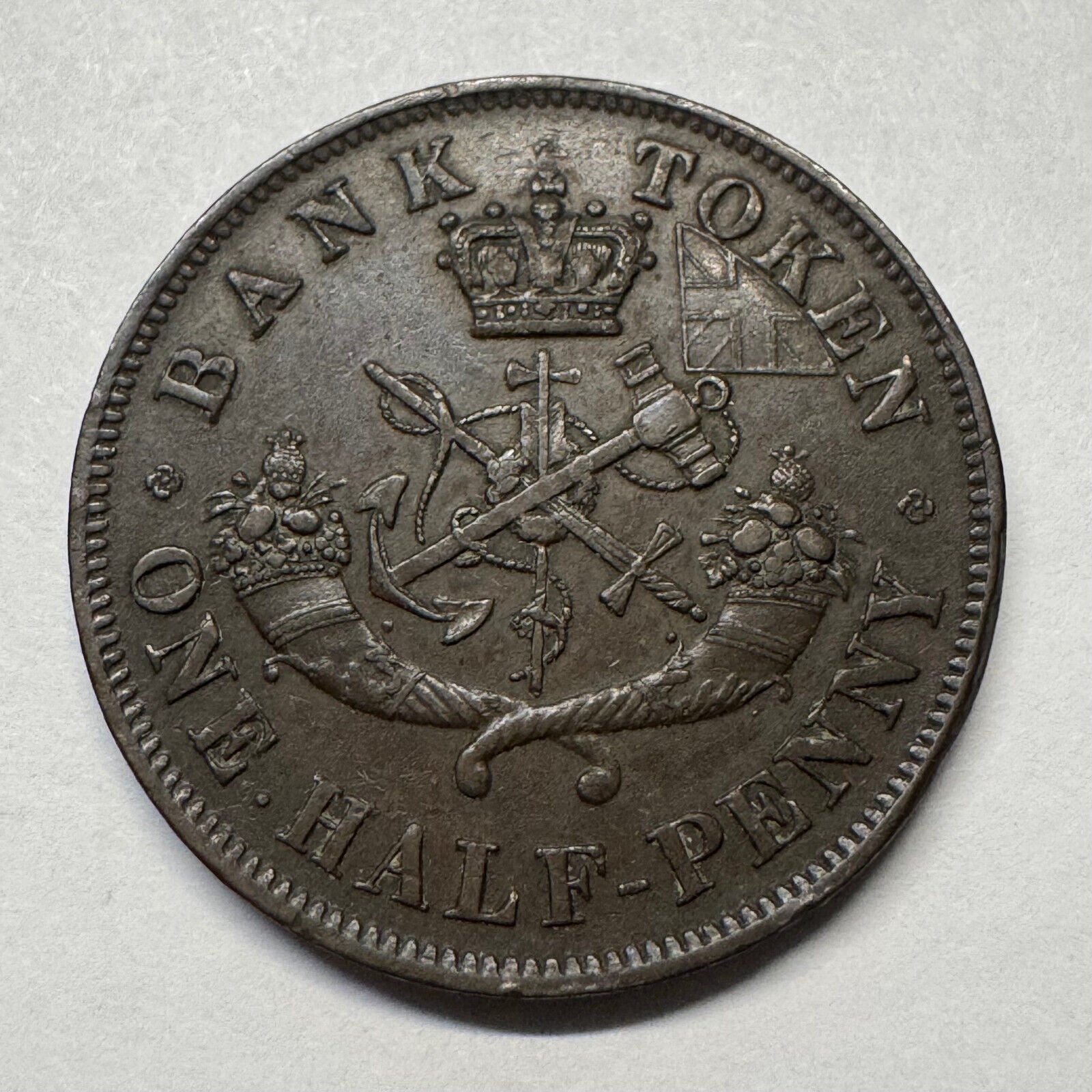 1857 Upper Canada 1/2 Penny - Beautiful Coin - #B-031