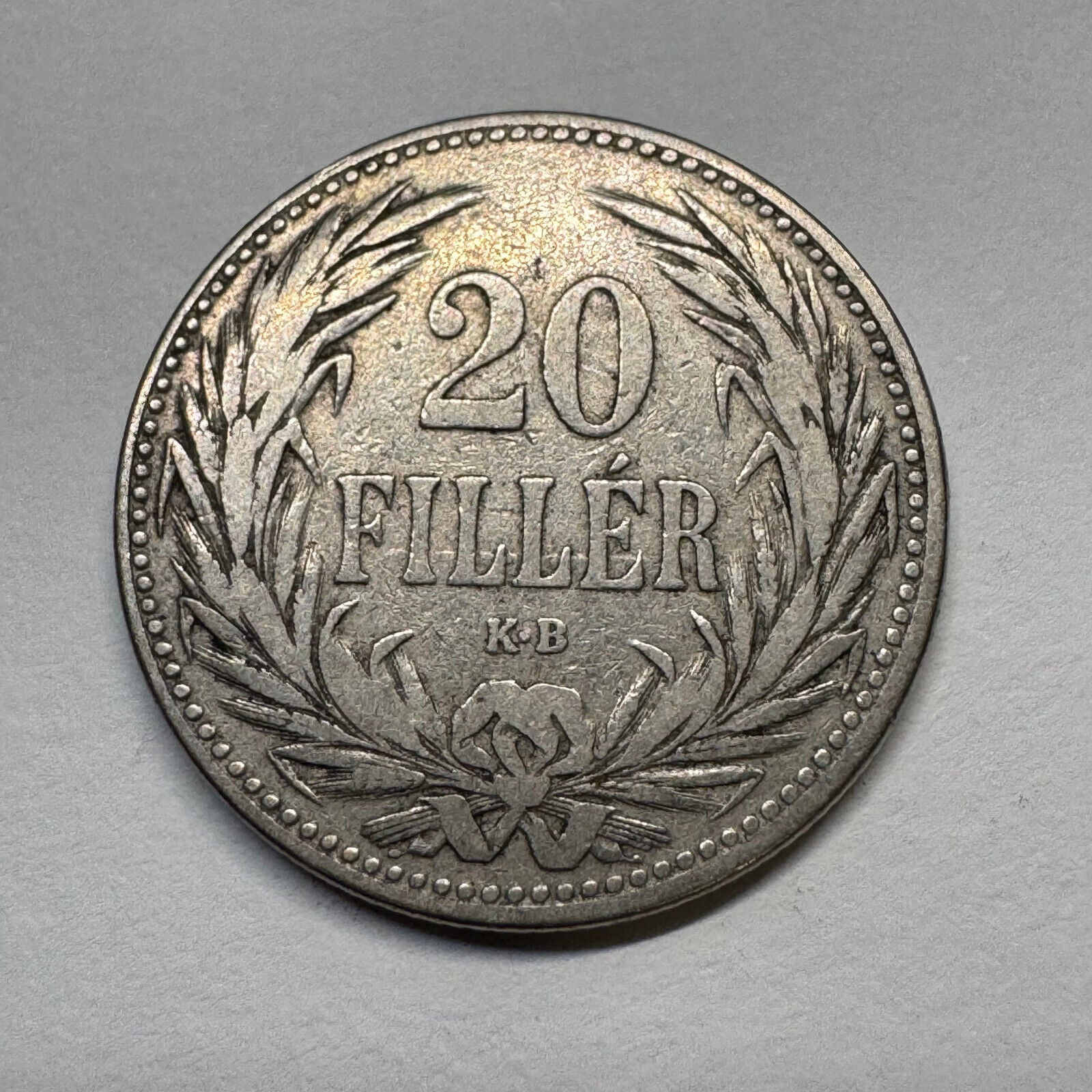 1893 Hungary 20 Filler - Beautiful Coin - Lot #B-044