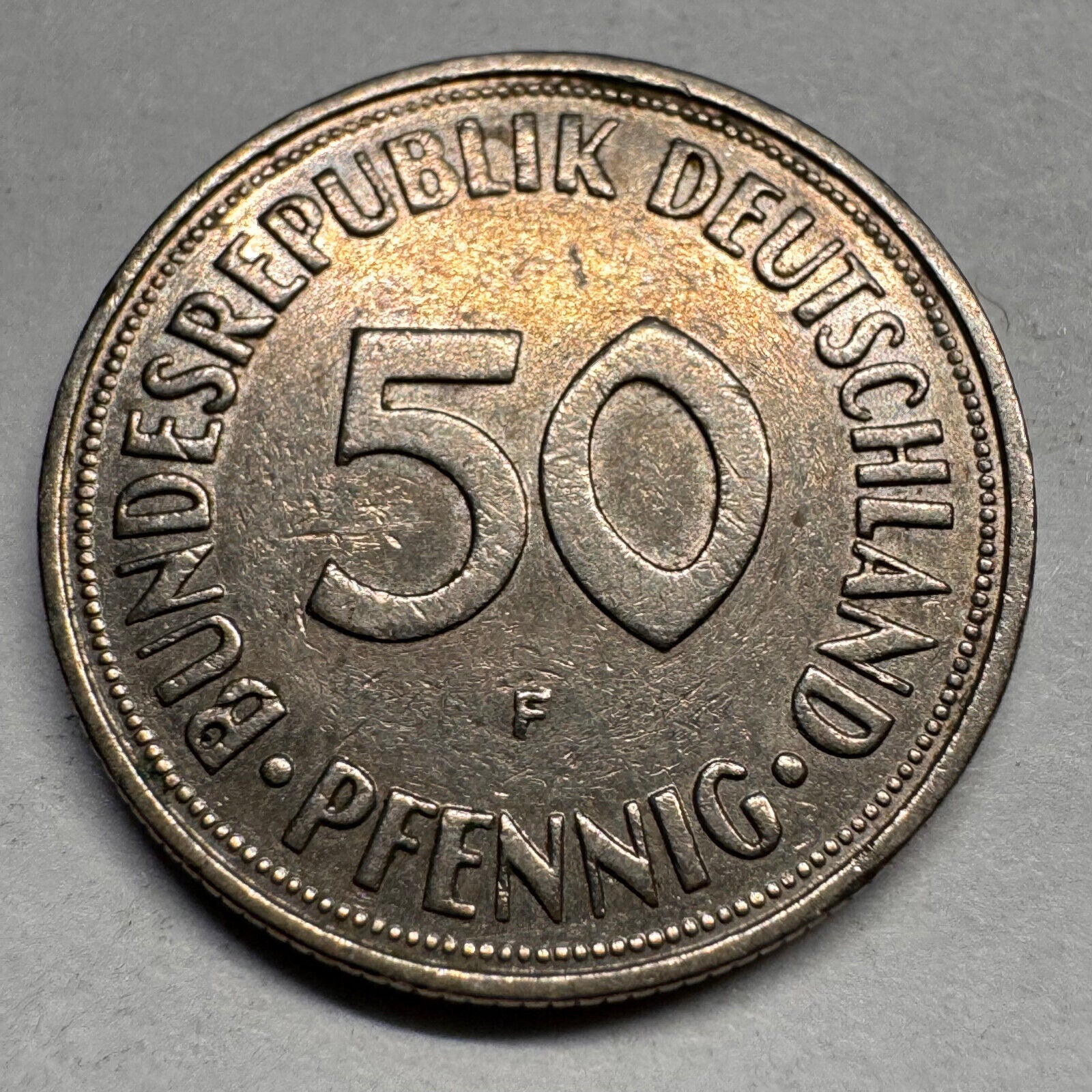 1969 Germany 50 Pfennig - F - Beautiful Coin - #A-050