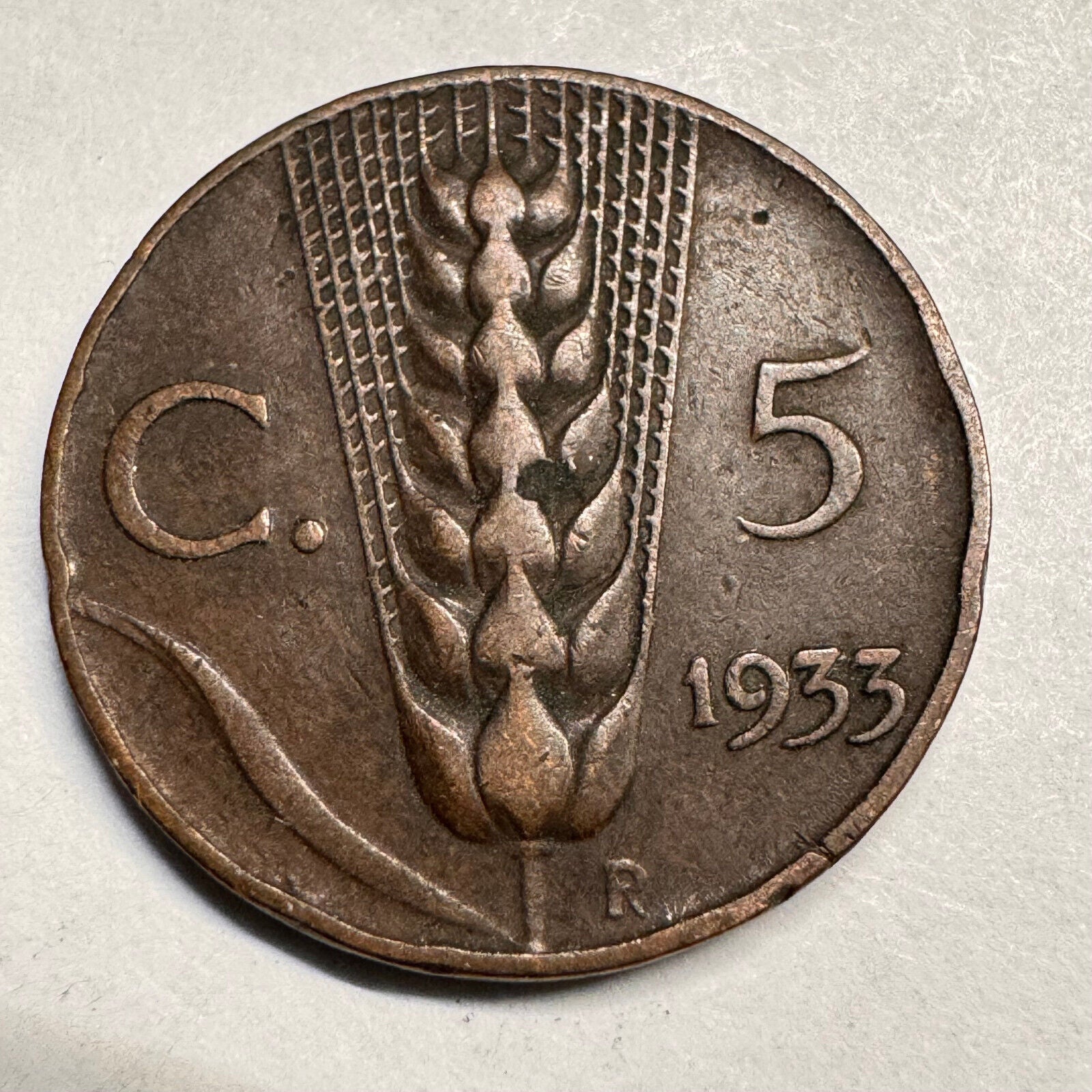 1933 Italy 5 Centesimi - Beautiful Coin - #A-025