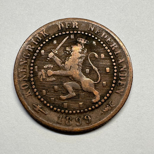 1899 Netherlands 1 Cent - Beautiful Coin - #B-041