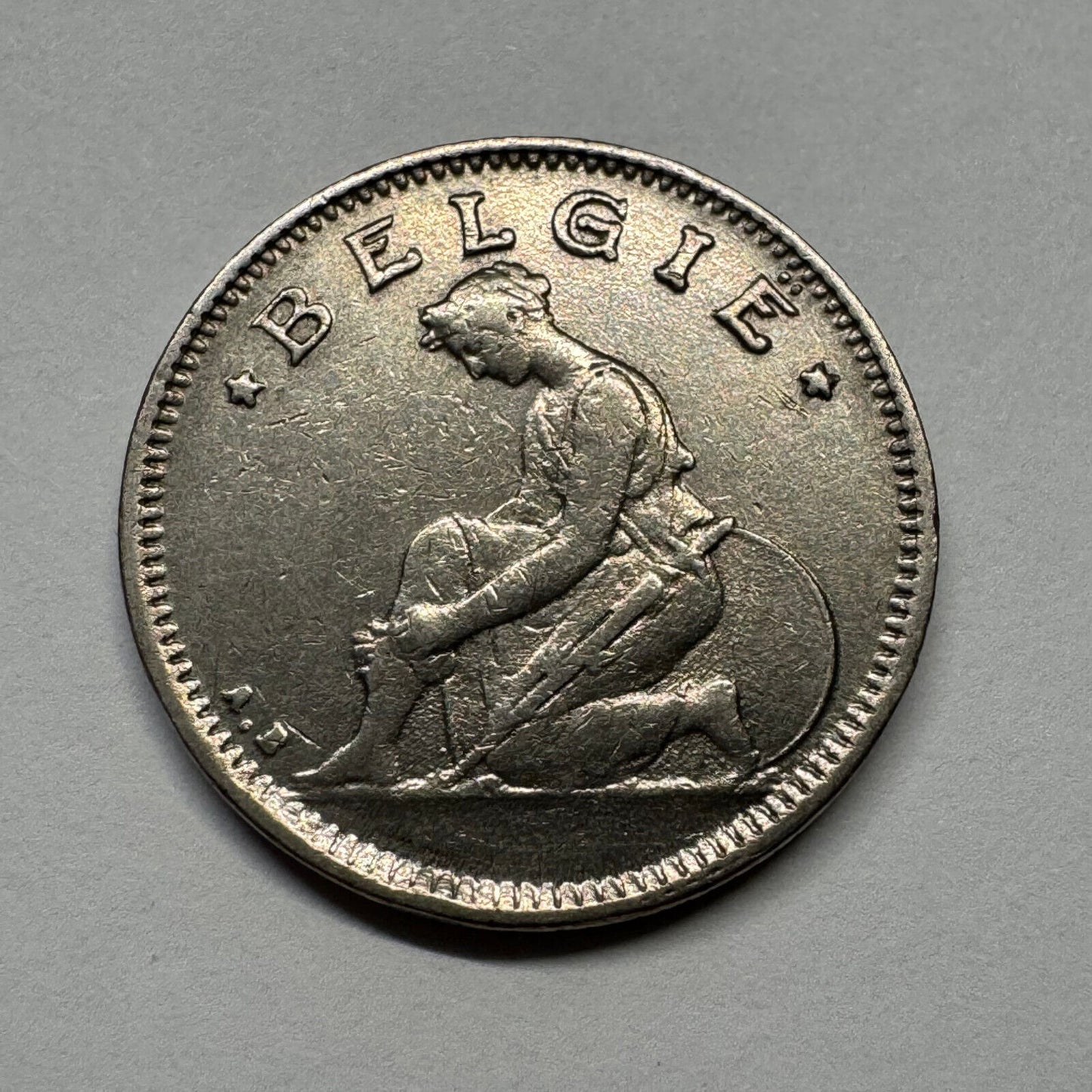 1928 Belgium 50 Centimes - Beautiful Coin - #B-048