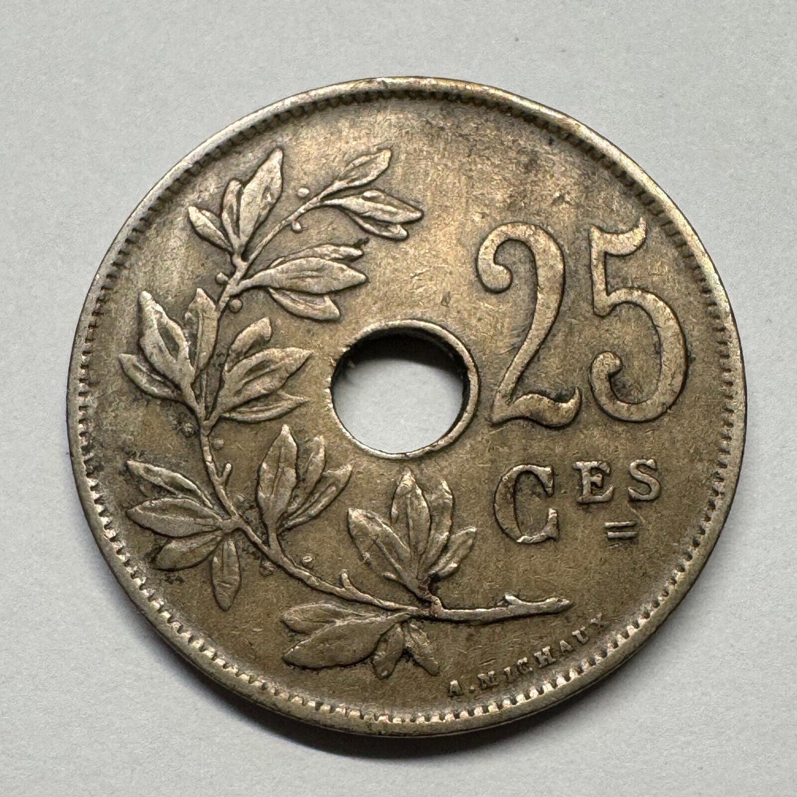 1923 Belgium 25 Centimes - Beautiful Coin - #B-055
