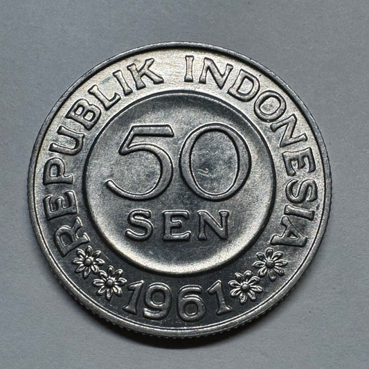 1961 Indonesia 50 Sen - Beautiful Coin - #B-003