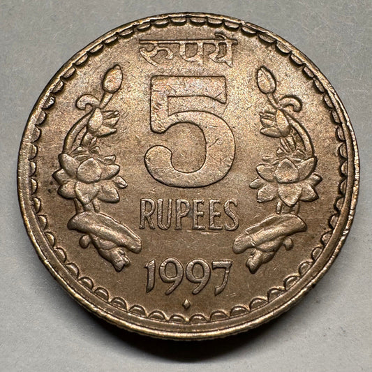 1997 India 5 Rupees - Beautiful Coin - #A-031