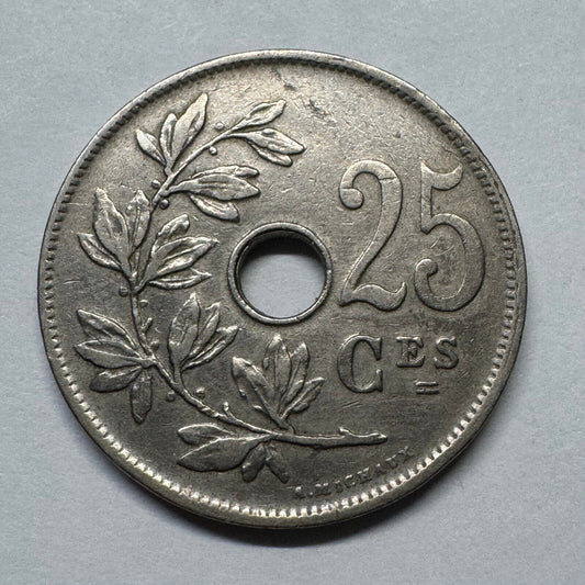 1926 Belgium 25 Centimes - Beautiful Coin - #B-023