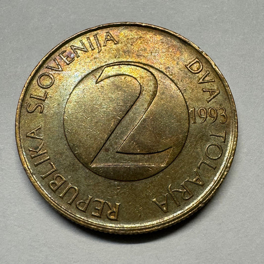 Slovenia 1993 2 Tolarja - Beautiful Coin - #A-010