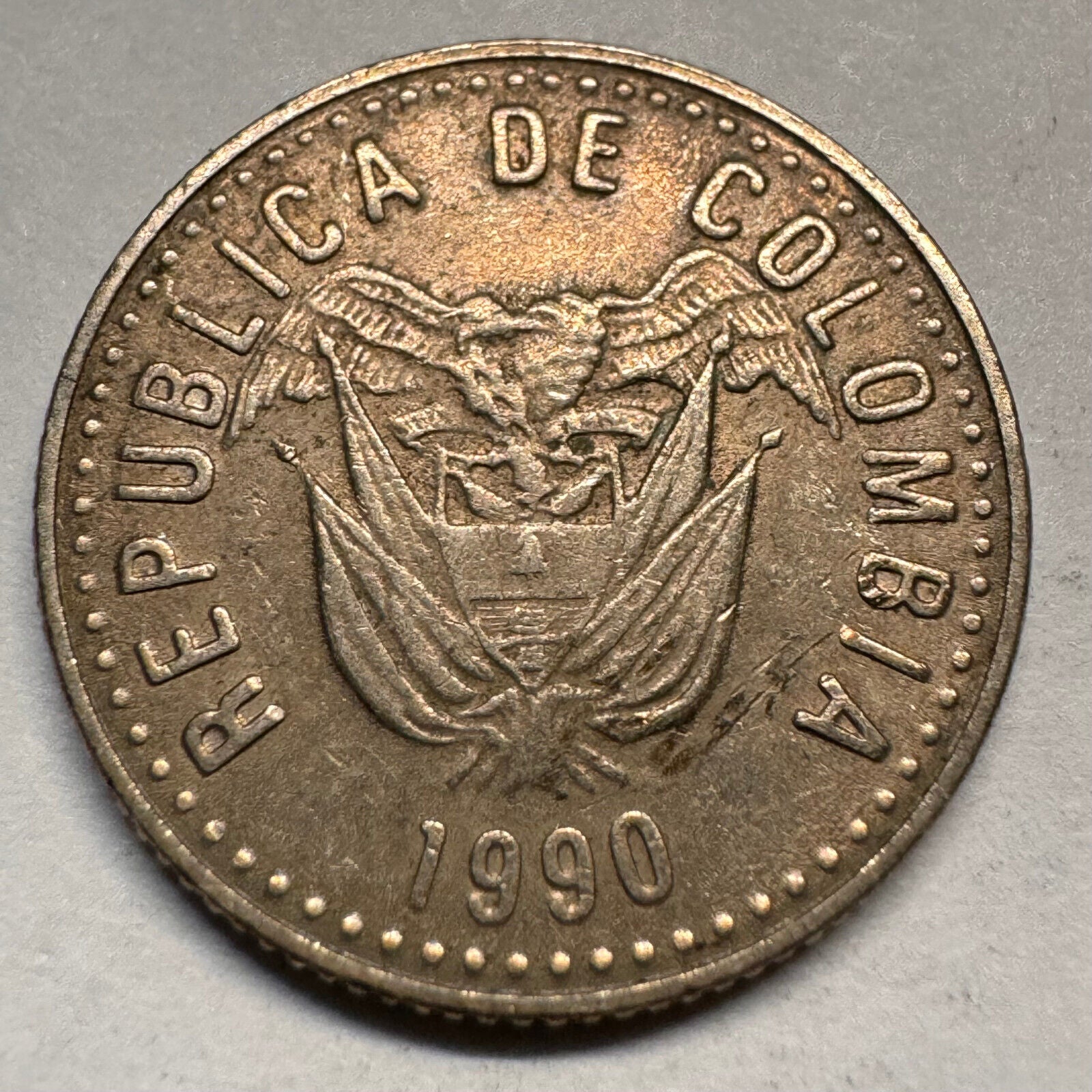 1990 Colombia 10 Pesos - Beautiful Coin - #A-059