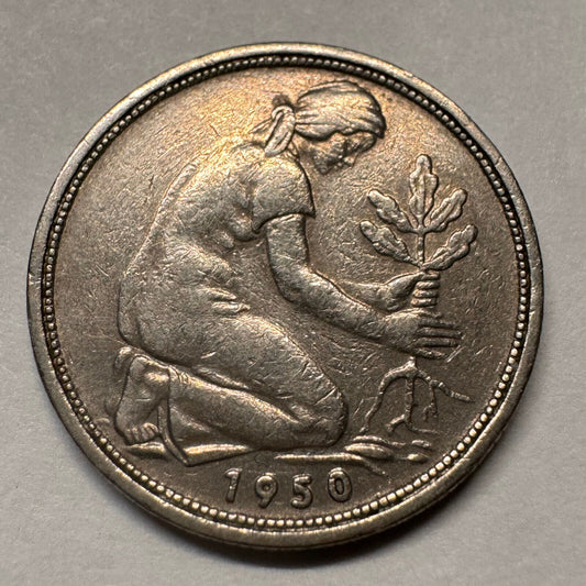 1950 Germany 50 Pfennig - Beautiful Coin - #A-062