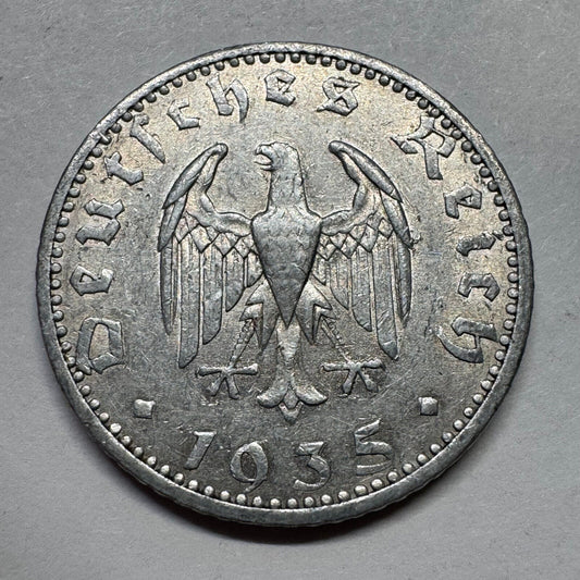 1935 Germany 50 Reichspfennig - Beautiful Coin - #A-090