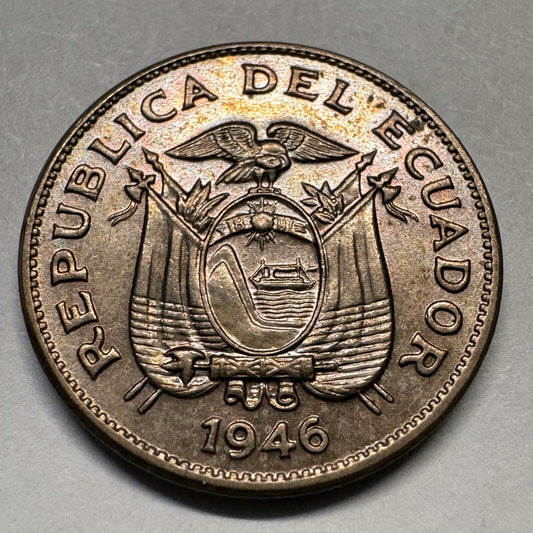 1946 Ecuador 10 Centavos - Beautiful Coin - #A-042