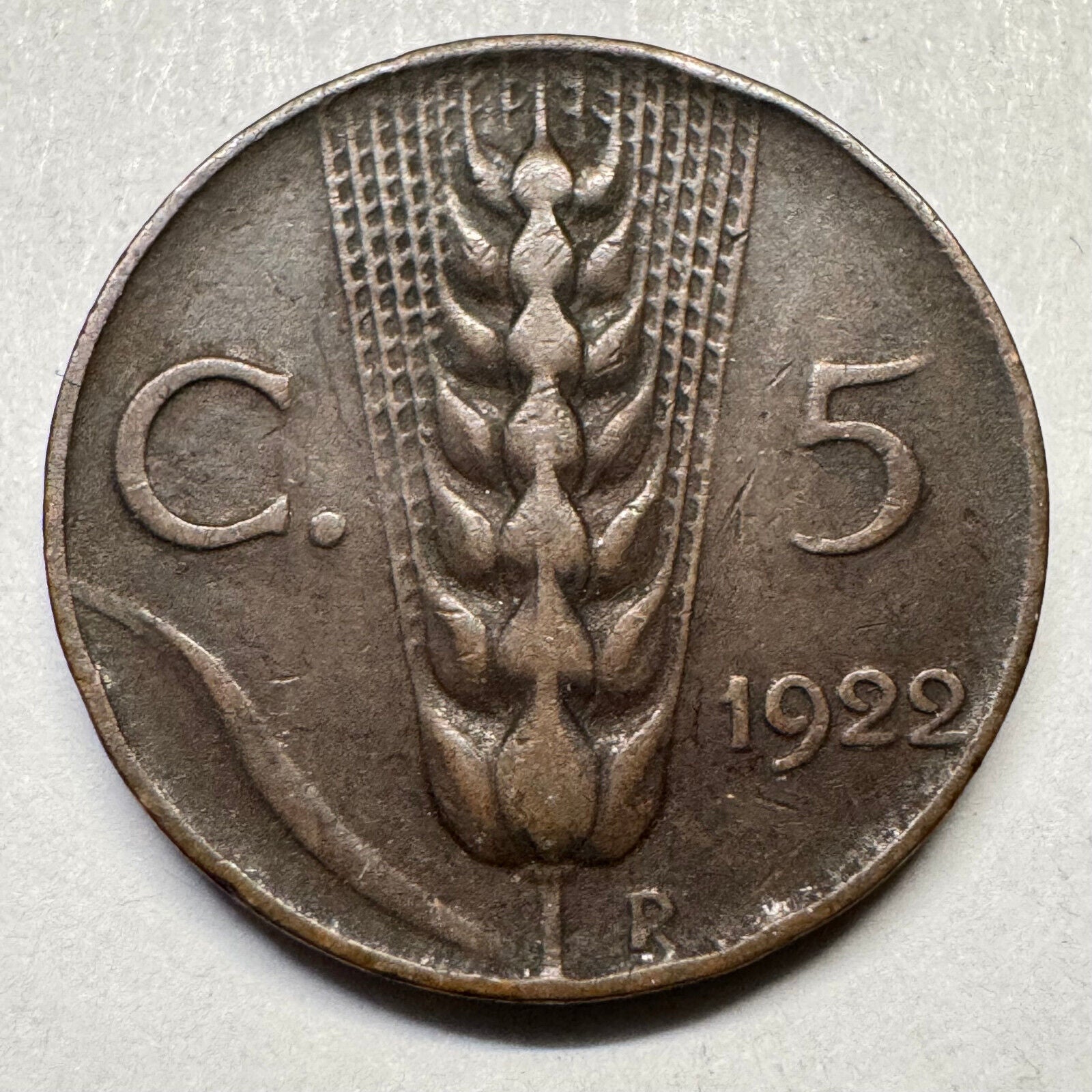 1922 Italy 5 Centesimi - Beautiful Coin - #A-083