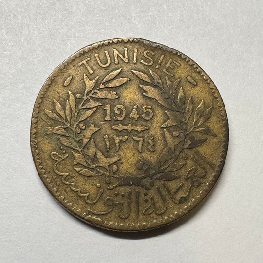 1945 Tunisia 2 Francs - Beautiful Coin - #B-002