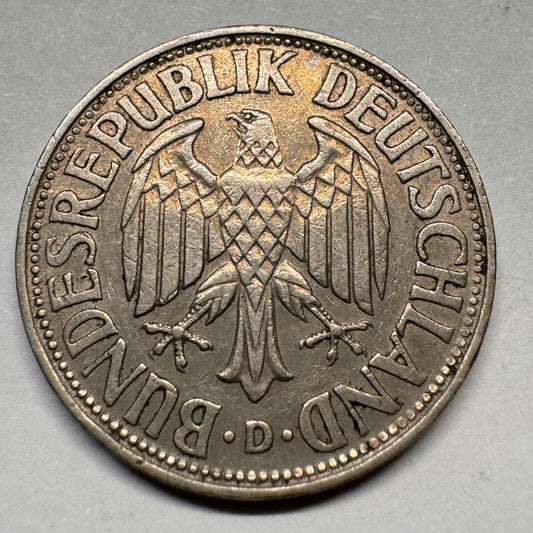 1950 Germany 1 Mark - D - Beautiful Coin - #A-037