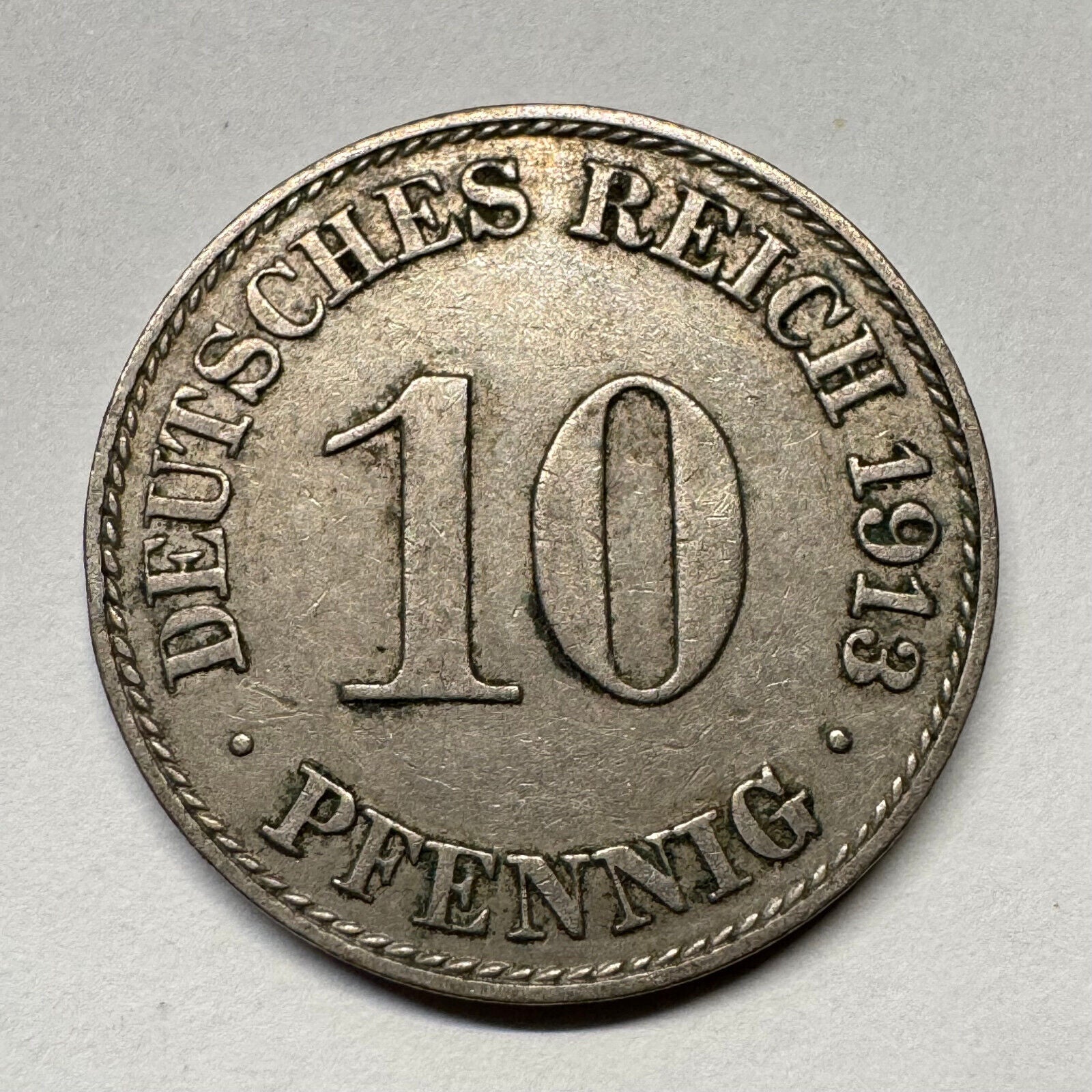 1913 Germany 10 Pfennig - Beautiful Coin - #B-041