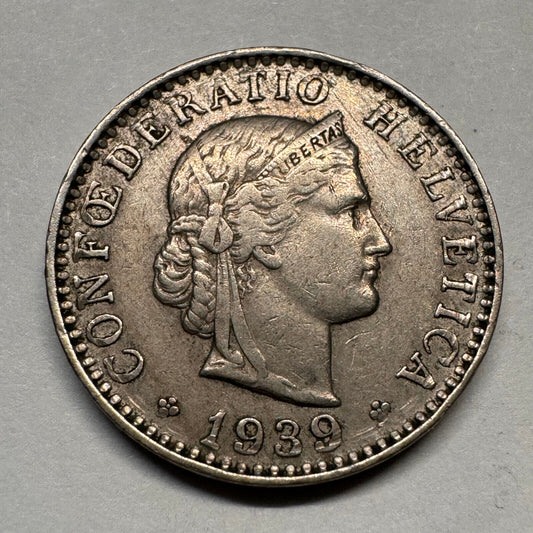 1939 Switzerland 20 Rappen - Beautiful Coin - #A-023