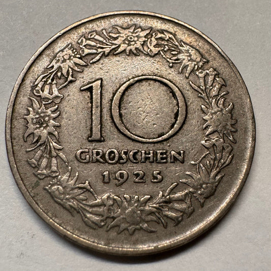 1925 Austria 10 Groschen - Beautiful Coin - #A-062