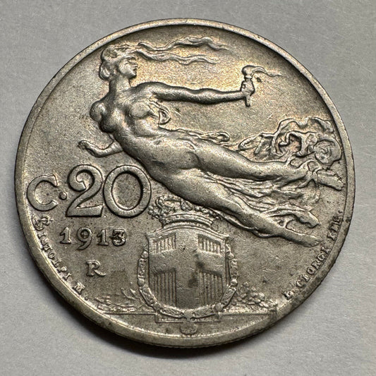 1913 Italy 20 Centesimi - Beautiful Coin - #A-071