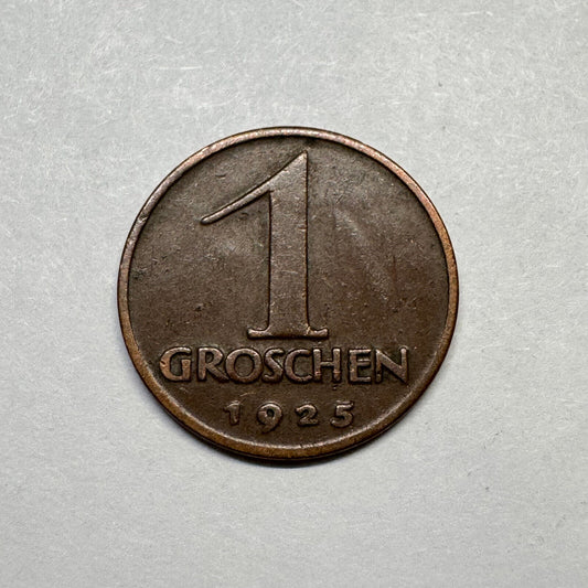 1925 Austria 1 Groschen - Beautiful Coin - #B-010