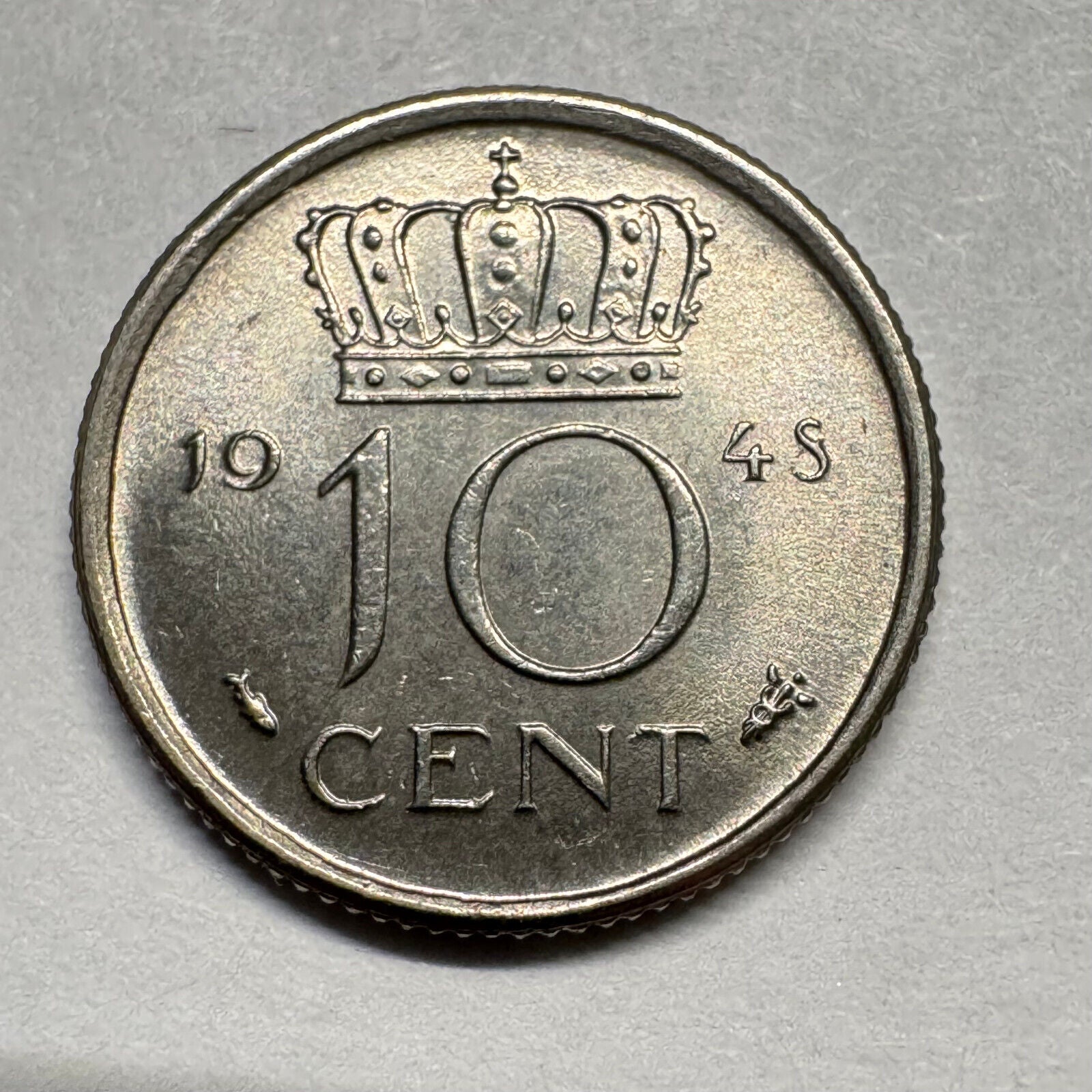 1948 Netherlands 10 Cents - Beautiful Coin - #A-068