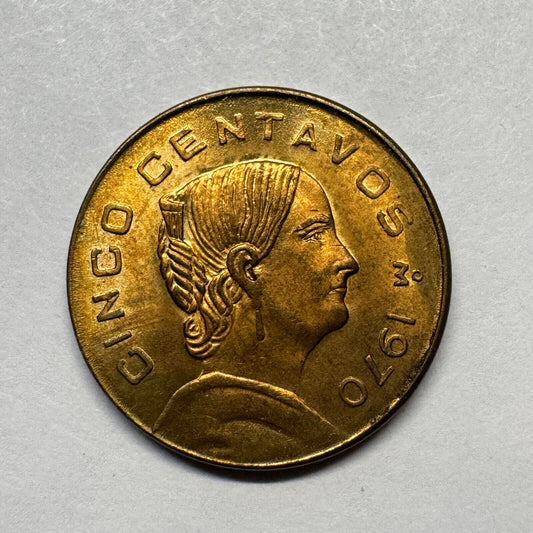 1970 Mexico 5 Centavos - Beautiful Coin - #B-035