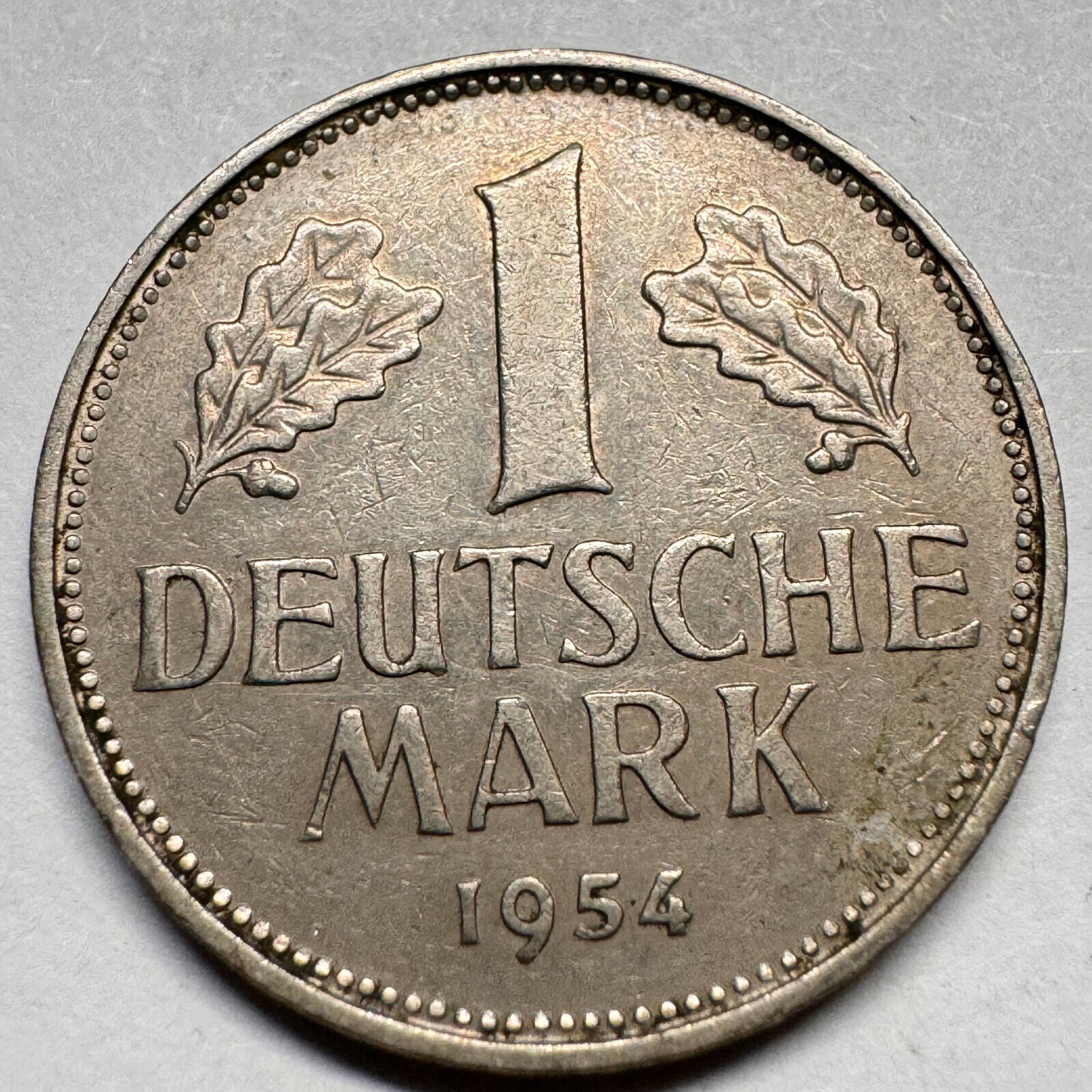 1954 Germany 1 Mark - F - Beautiful Coin - #A-043