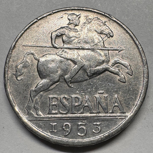 1953 Spain 10 Centimos - Beautiful Coin - #A-051