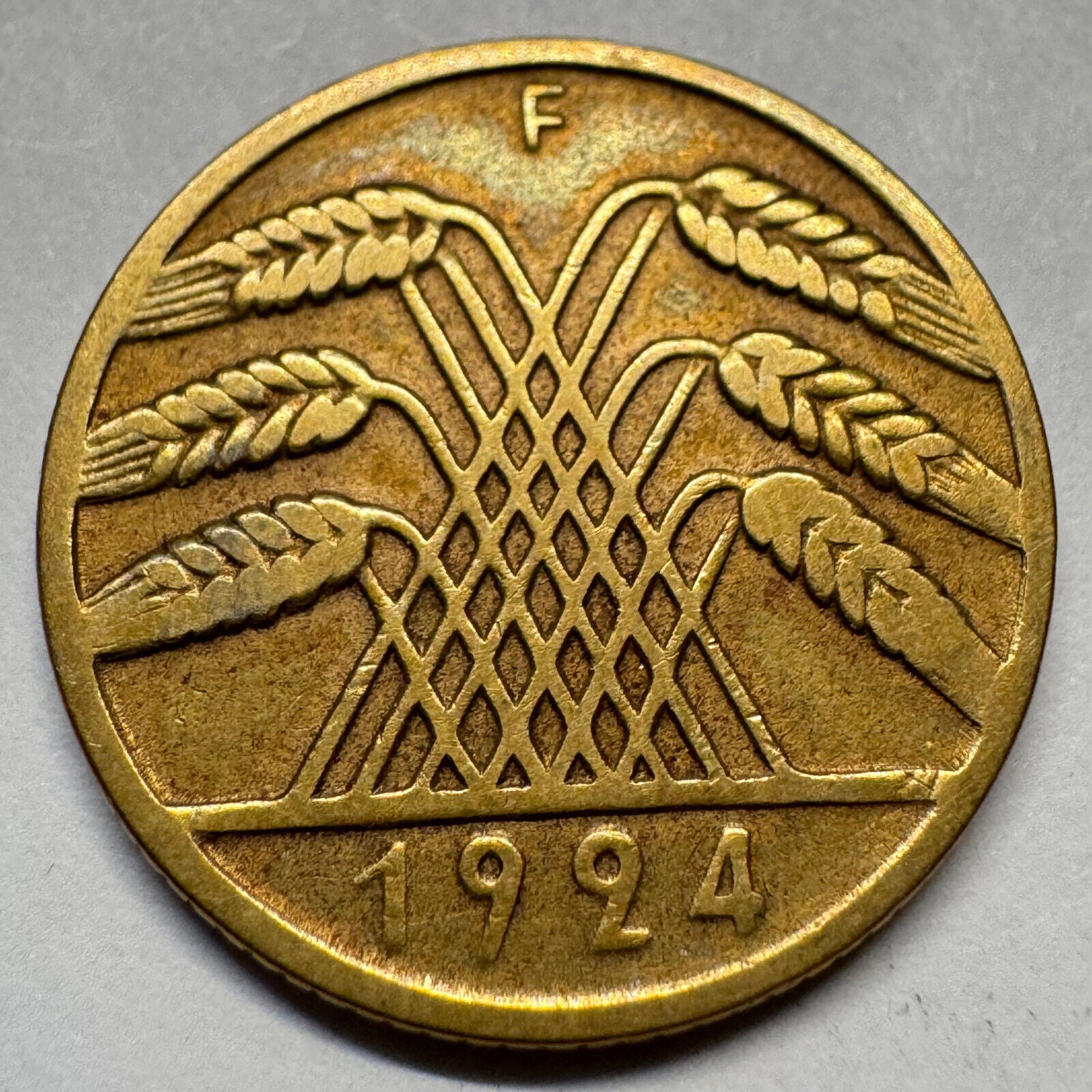 1924 Germany 10 Rentenpfennig - Beautiful Coin - #A-089