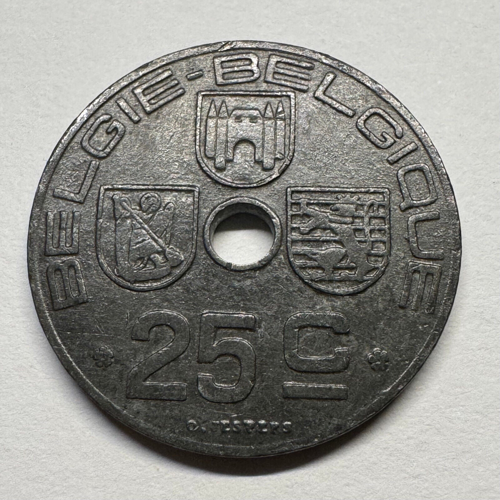1943 Belgium 25 Centimes - Beautiful Coin - #B-058