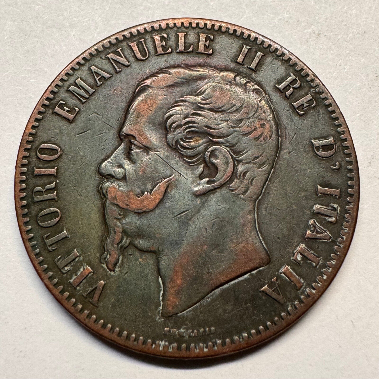 1863 Italy 10 Centesimi - Beautiful Coin - #A-037