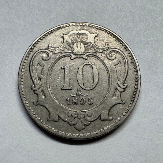 1895 Austria 10 Heller - Beautiful Coin - #B-034