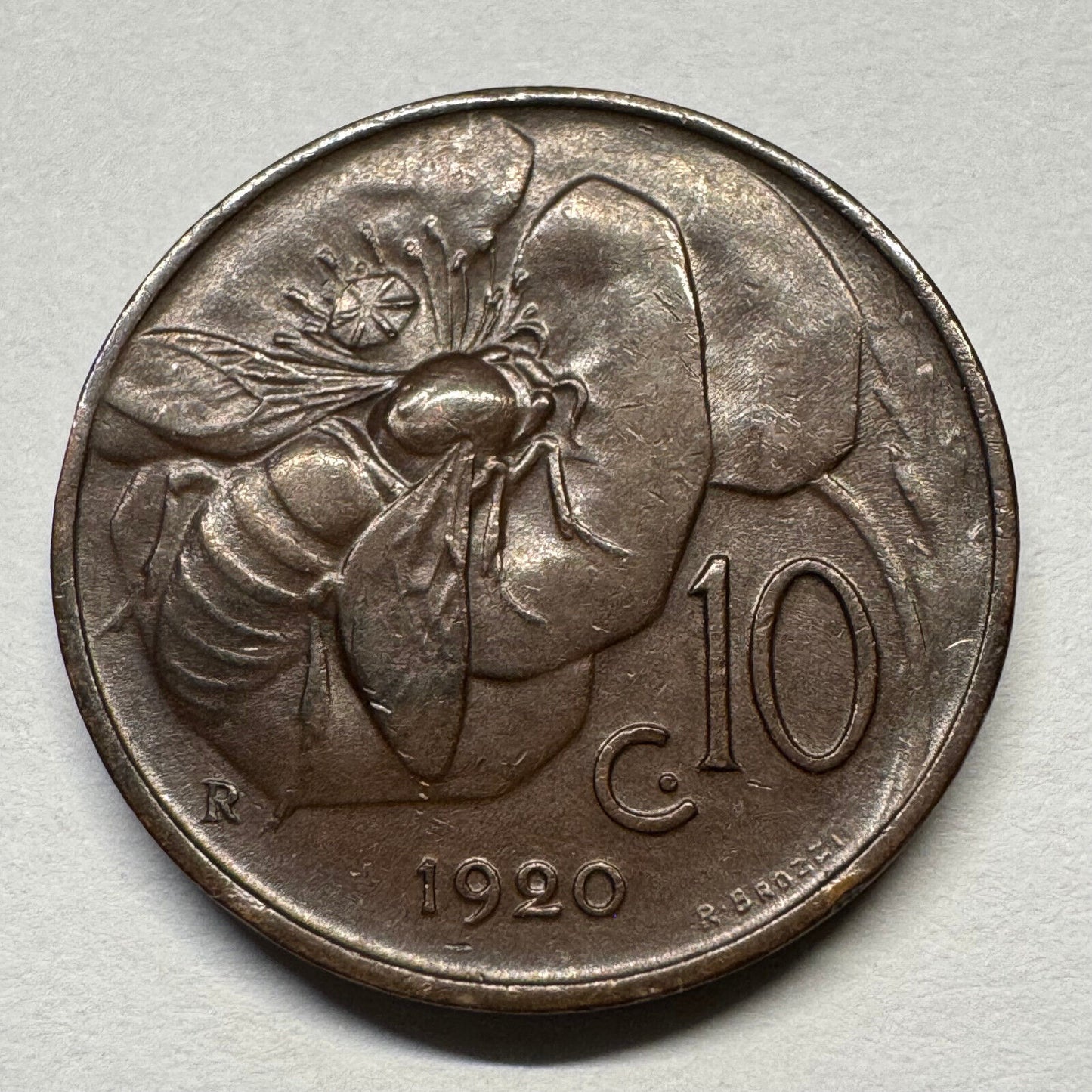 1920 Italy 10 Centesimi - Beautiful Coin - #B-058