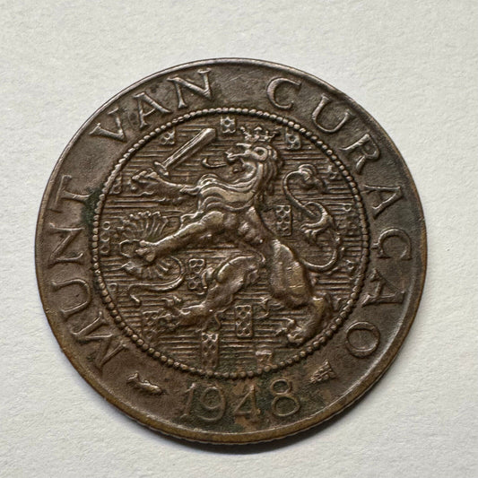 1948 Curacao 2 1/2 Cents - Beautiful Coin - #B-043