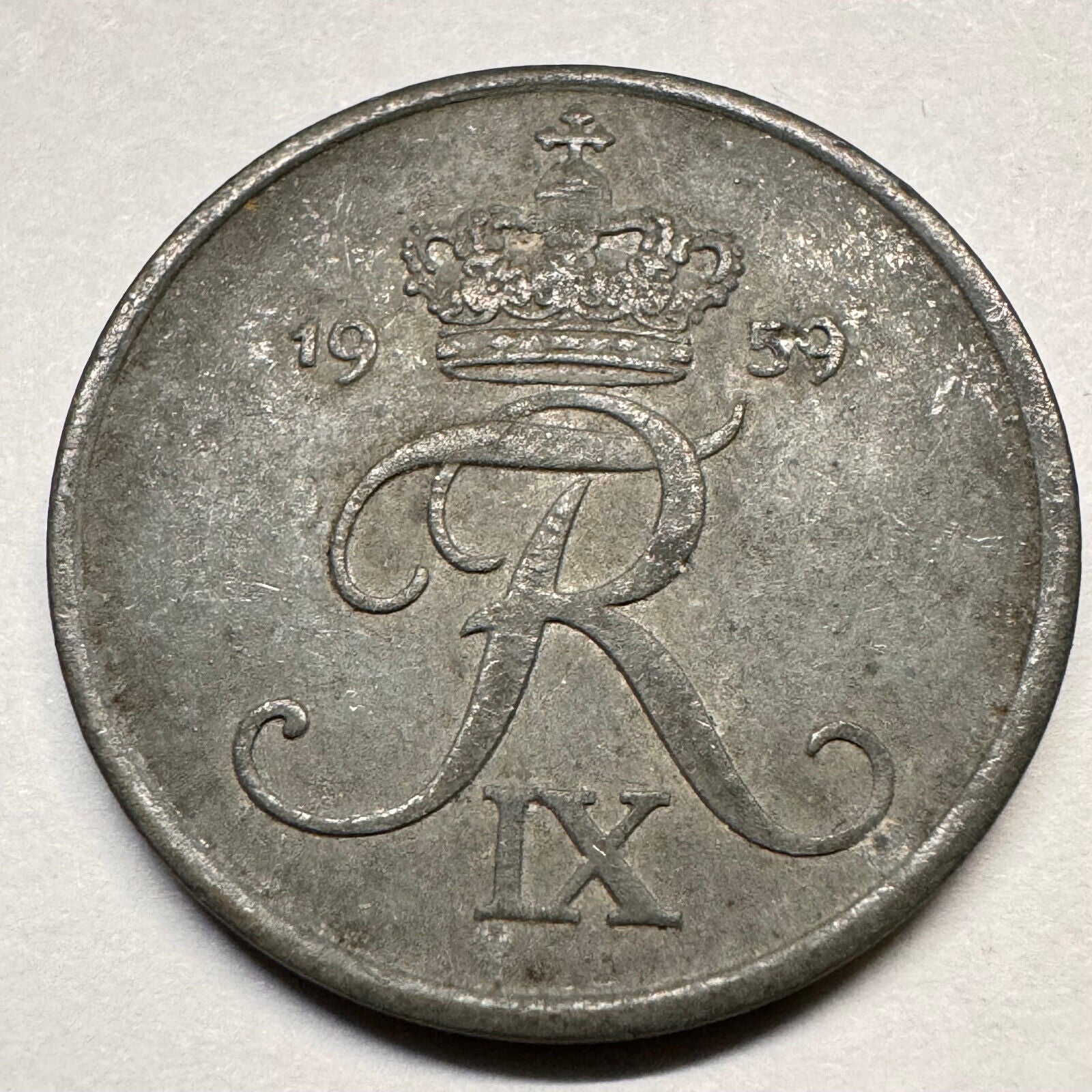 1959 Denmark 5 Ore - Beautiful Coin - #A-033